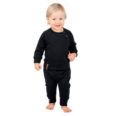 Children’s black merino wool set