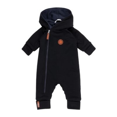 Dark blue merino jumpsuit with cotton lining