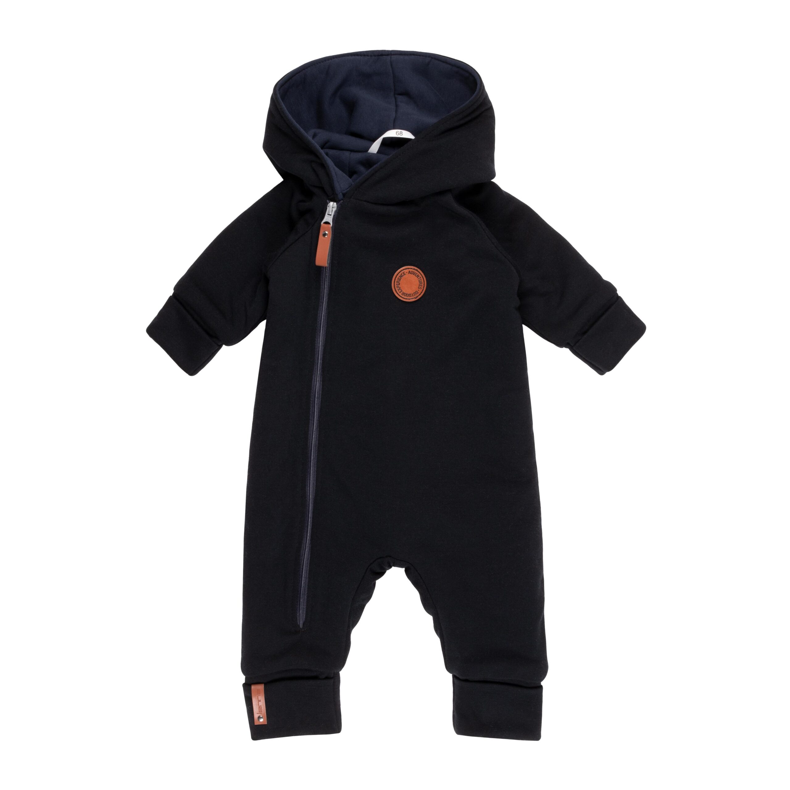 Dark blue merino jumpsuit with cotton lining