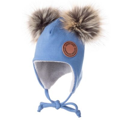 Merino wool hat with cotton fleece lining