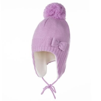Merino wool mix winter hat with ear flaps