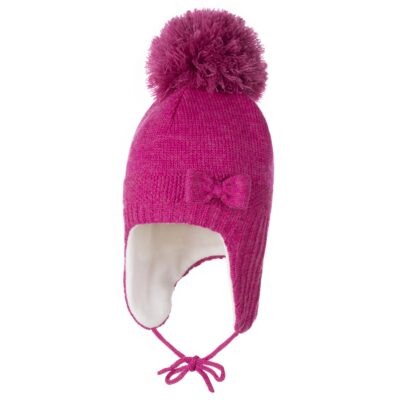 Merino wool mix winter hat with ear flaps