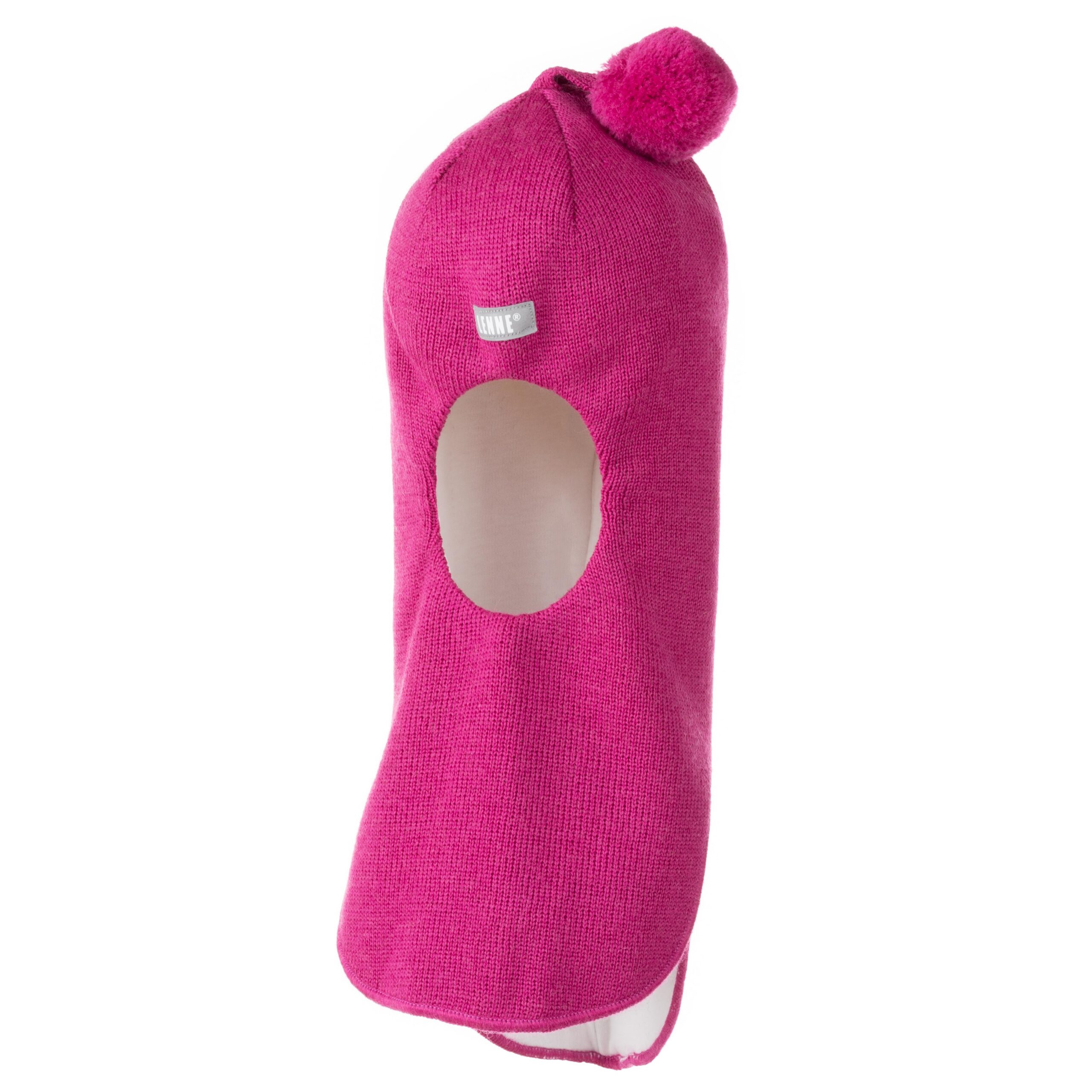 Wool winter balaclava with cotton lining and reflective logo