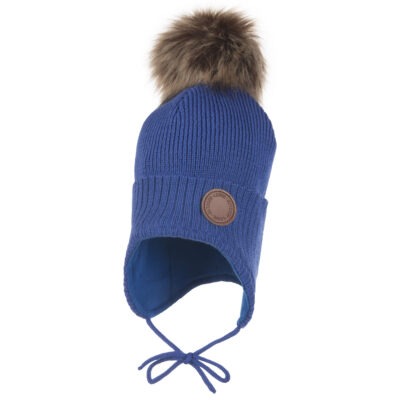 Wool Winter Hat with Ties