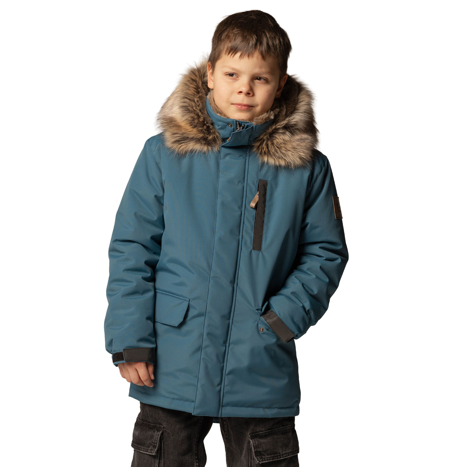 Boys' Winter Parka with Luxurious Fur Trim