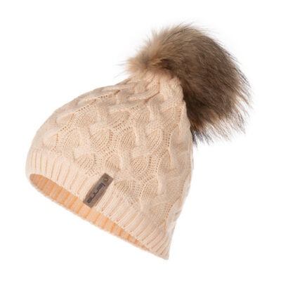 Meriino koostisega talvemüts naturaalkarvast tutiga