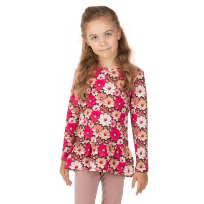 Tüdrukute satsiga pikkade varrukatega särk