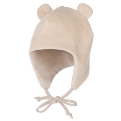 Puuvillasametist meriinovillase voodriga beebimüts