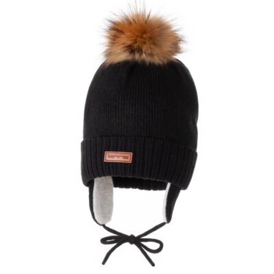 Merino Blend Winter Hat with Natural Fur
