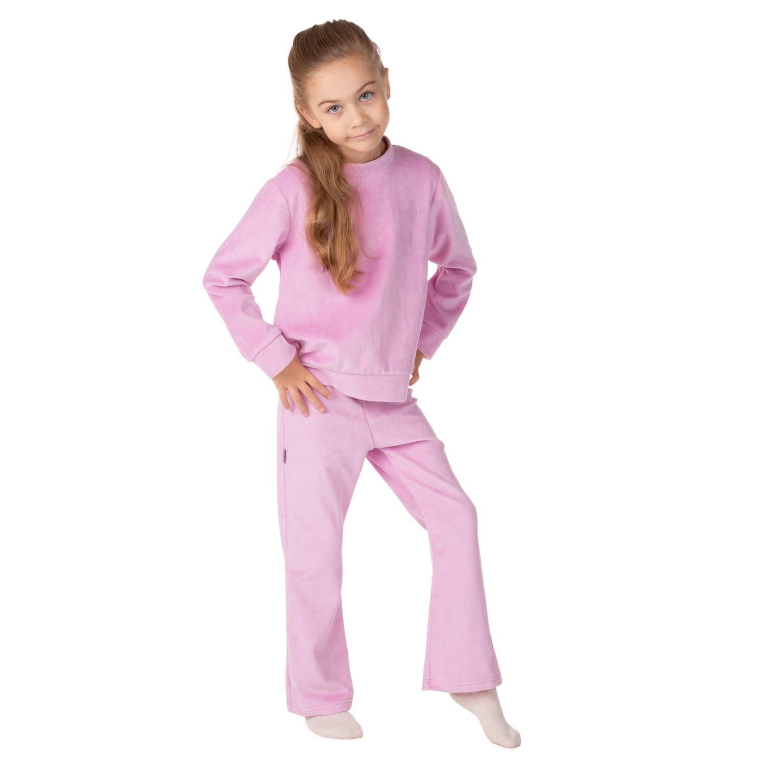 Puuvillasametist flare-lõikega püksid - pilt 3