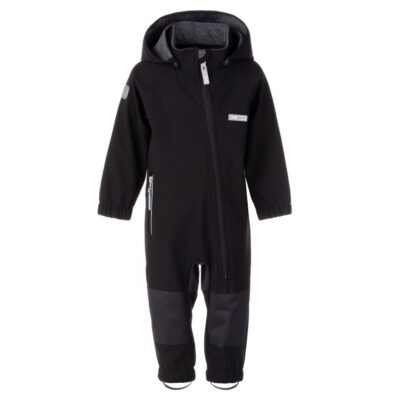 Black Merino-Lined Softshell Spring-Autumn Overall