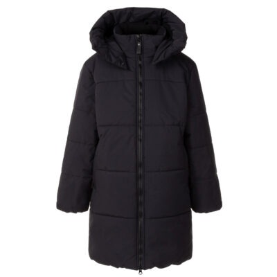 Extra warm girls' winter coat with a high-closing hood