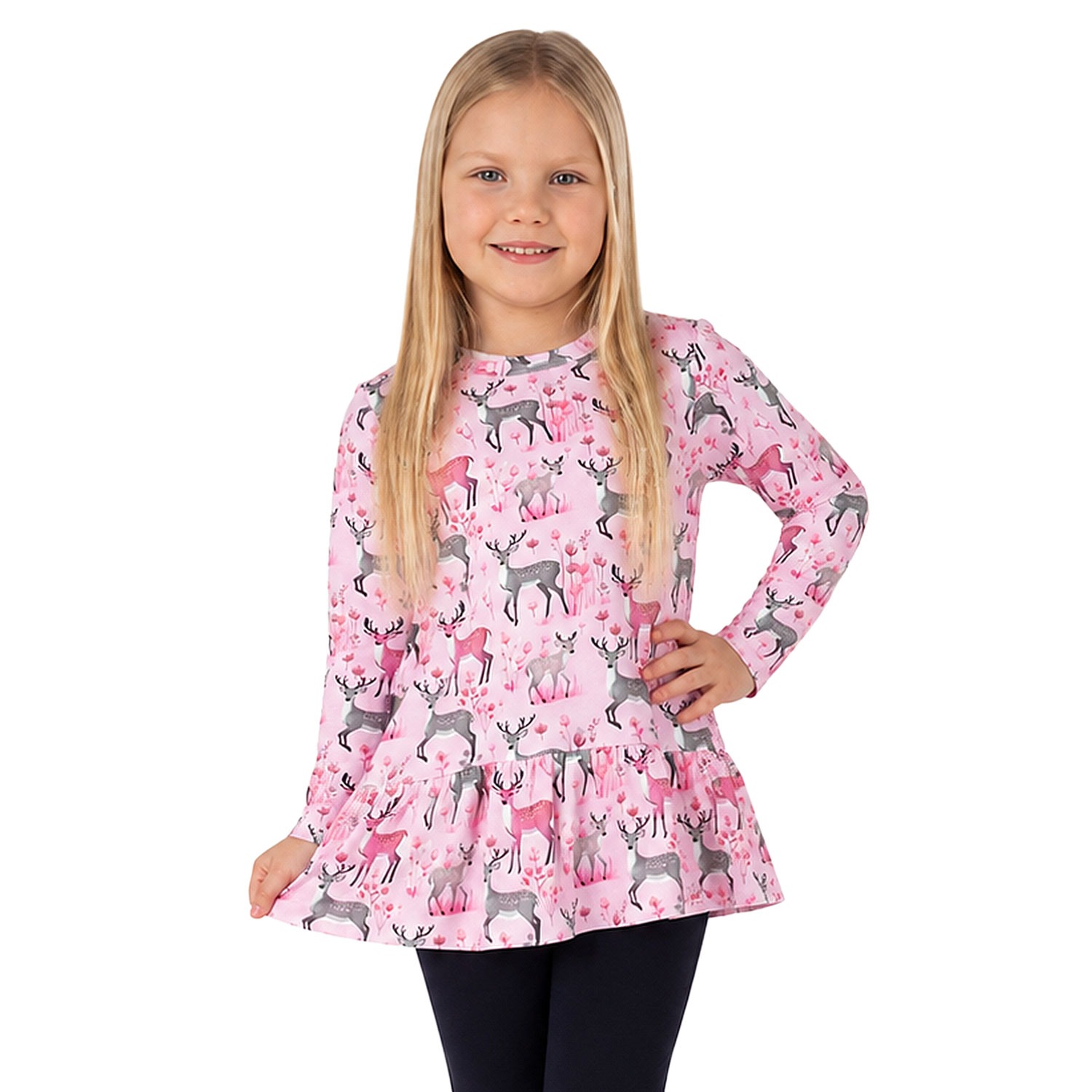 Girls' Ruffled Long-Sleeved Shirt