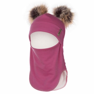 Double Pom-Pom Merino Wool Balaclava